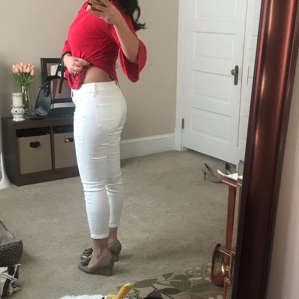 American heritage white skinny jeans